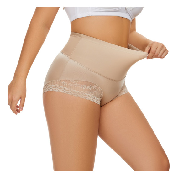 6pzs Calzones De Encaje Control Abdomen Cintura Alta Mujer