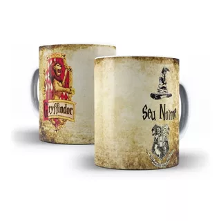 3 Caneca Porcelana Harry Potter Casas De Hogwarts - Oferta!