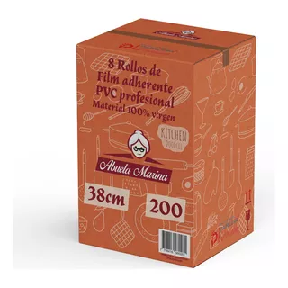 Papel Film Cocina Pvc Adherente Rollo 200mt Comidas Gastrono