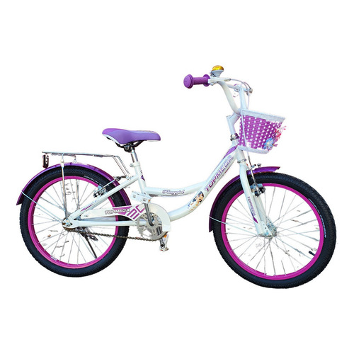 Bicicleta paseo infantil TopMega Flexygirl R20 frenos v-brakes color blanco/violeta con pie de apoyo  