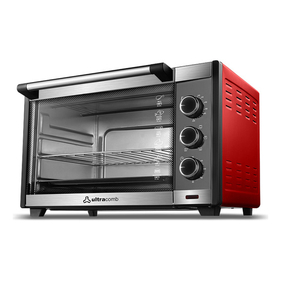 Horno Eléctrico Ultracomb Uc-55cn 2000w 55 Lts Rojo Y Negro