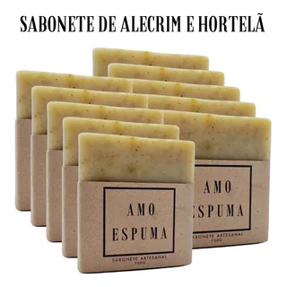 10 Sabonetes De Alecrim E Hortelã Limpeza Suave Refrescante