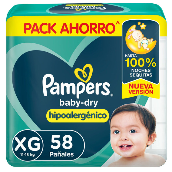 Pañales Pampers Baby Dry  XG