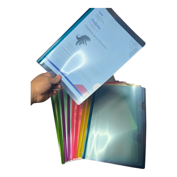 Folder De Costilla De Plastico 10 Pz Tamaño Carta
