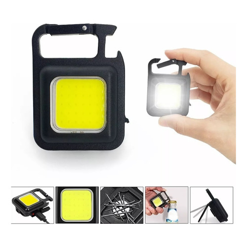 Mini Linterna 6w Cob Led Emergencia Llavero Destapador T3526 Color de la linterna Negro Color de la luz Blanco