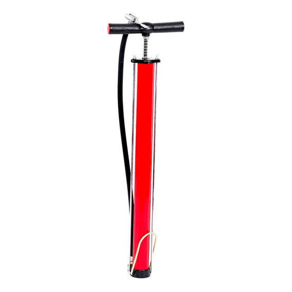 Bomba De Aire Para Bicicleta Grande 38 X 500 Mm Roja Color Rojo