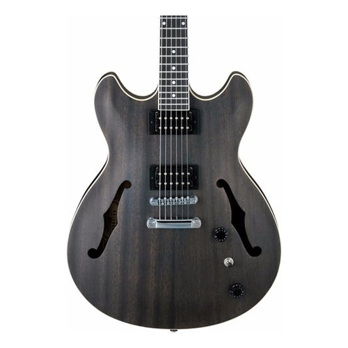 Guitarra eléctrica Ibanez AS Artcore AS53 semi hollow de sapele transparent black flat con diapasón de nogal