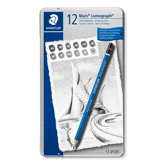 Lápiz Grafito Lumograph X12 Soft Staedtler