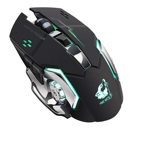 Mouse gamer de juego inalámbrico recargable Free Wolf  X8 black