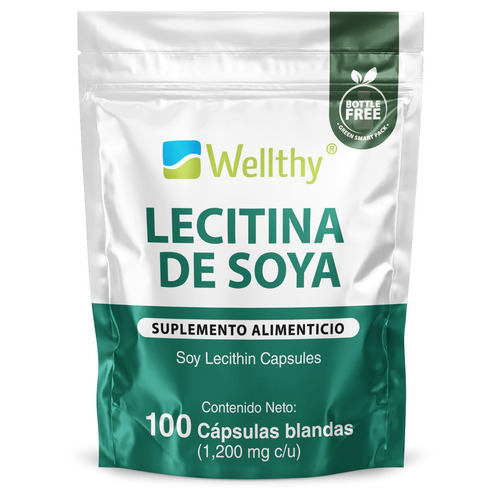 Wellthy Lecitina De Soya De Origen Natural 100 Capsulas 1200mg Se Sin sabor