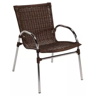 Cadeira Fibra Sintética Alumínio Jardim Piscina Varanda