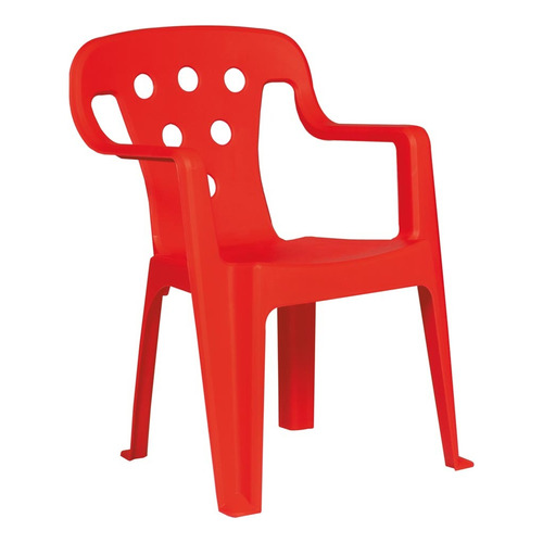 Silla Infantil Niño Plástico Reforzada Grandes - Garageimpo Color Rojo