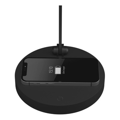 Lampara Velador Juno Negro Led Carga Celular Dimerizable Mc