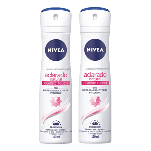 Nivea Desodorante Mujer Aclarado Natural Classic Touch Spray