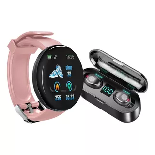 Combo Smartwatch Band Reloj Inteligente D18 + Auricular F9