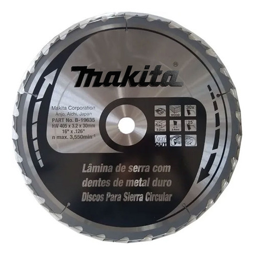 Hoja de sierra circular Makita B-19635 de 405 mm, 16 x 30d