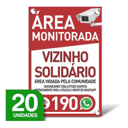 Placa Vizinho Solidário - Whatsapp - 20 Unidades - 20x30cm