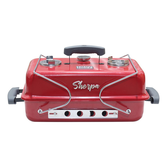 Parrilla Sherpa Roja A Carbon Portatil Bbq Grill Color Rojo