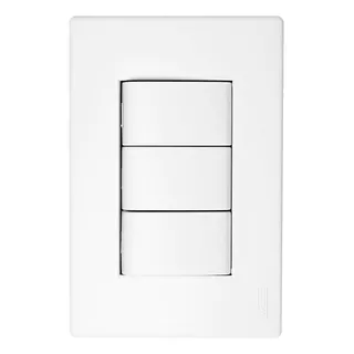 Conjunto 3 Interruptores Simples 10a Branco Embutir Modular