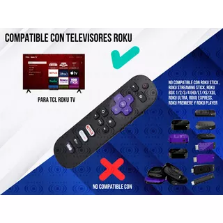Control Remoto Compatible Con Tcl Roku Tv Smart Tv