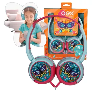 Fone Kids Headphones Infantil Butterfly Oex Com  Microfone