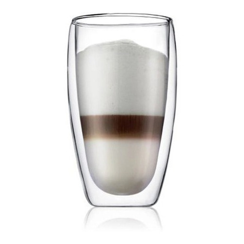 Vaso Doble Vidrio Para Café Y Bebidas Grande De 450ml Transparente