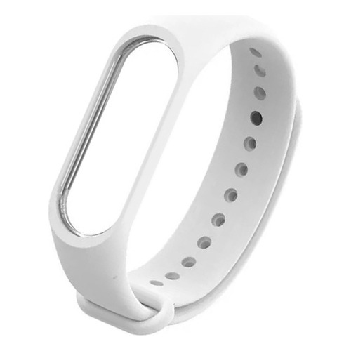 Malla Pulsera Silicona Reemplazo Para Xiaomi Mi Band 3 / 4 Color Blanco