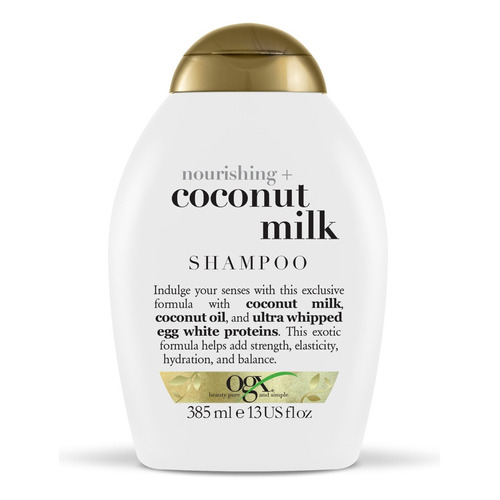 Shampoo OGX Nourishing + Coconut Milk en botella de 385mL por 1 unidad
