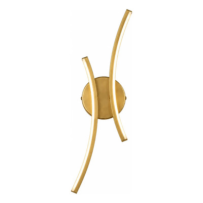 Aplique Moderno Led Arc Doble Curva Dorado Luz Desing Dorado
