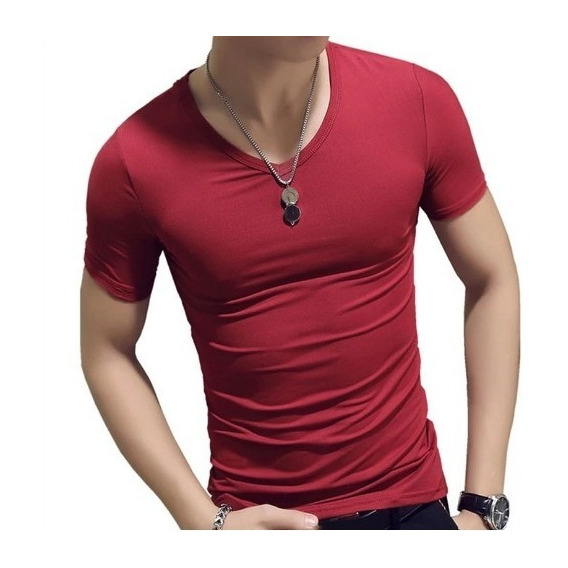 Polos Básicos Manga Corta, Slim Fit, Cuello V, Importados