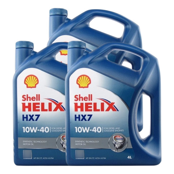 Aceite Shell Helix Hx7 10w40 Synthetic Sn/a3/b4 4lts. X3