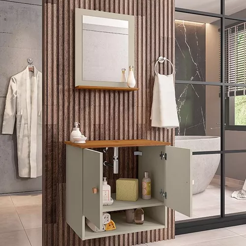 Mueble de Baño con 2 Puertas de Persiana