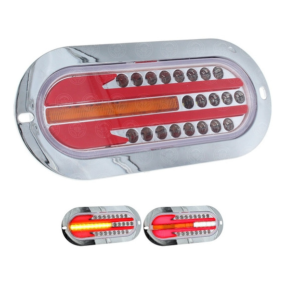 Plafon Ovalado 21 Led Bisel Cromo Tricolor 5 Funciones F1