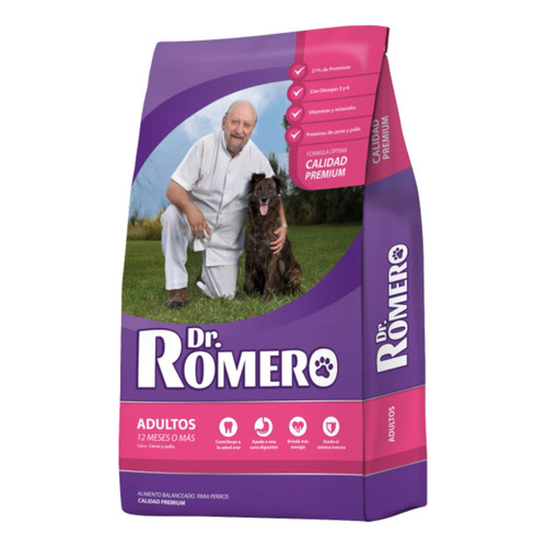 Alimento Dr. Romero para perro adulto todos los tamaños sabor mix en bolsa de 15 kg