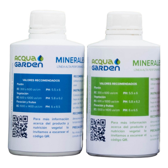 Sales Minerales Hidroponia 250ml | Solución Nutritiva | A B
