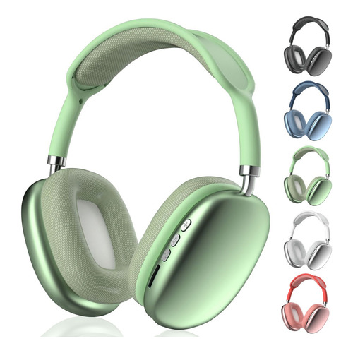 Audífonos Inalámbricos De Diadema Con Bluetooth P9 Pro Max Color Verde