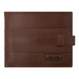 Billetera Miura Hombre Mod. Eder Cuero Natural Con Accesorio