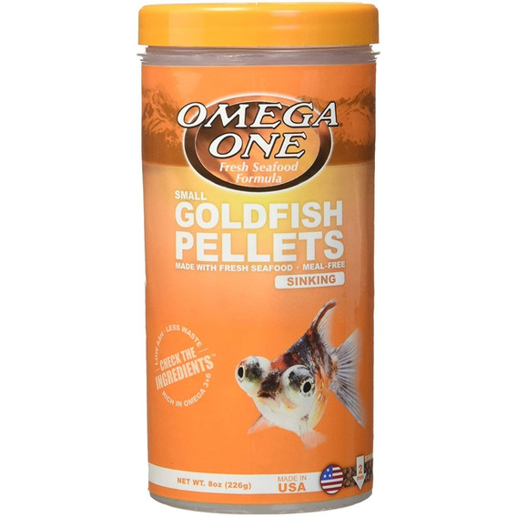 Omega One Goldfish Small Pellets 226g Alimento para Peces Granulos Pequeños 2mm de Lento Hundimiento a Base de Salmon Arenque y Camaron Rico en Omega 3 y 6 Facil Digestion