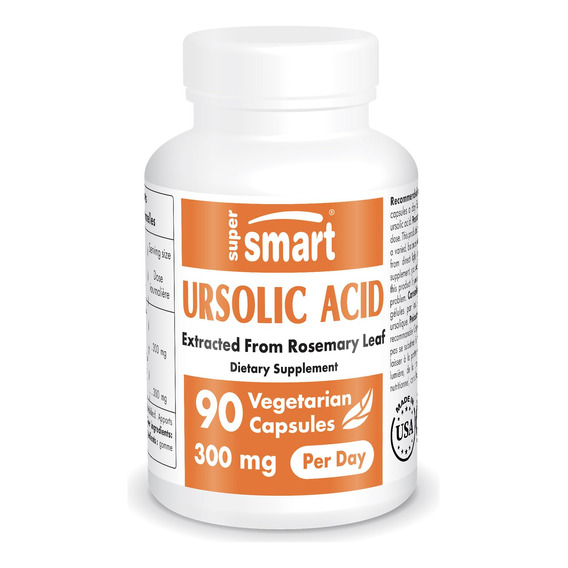 Suplemento De Ácido Ursólico Supersmart 300 Mg Con Romero 90