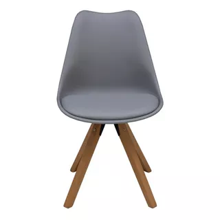 Interimobel: Pack 4 Silla De Comedor Eames Yzma Gris Merlot Color De La Estructura De La Silla Pata Natural