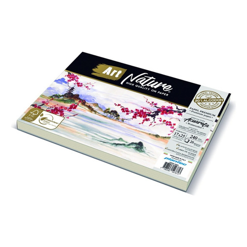 Papel Para Acuarela 17 X 25 Plantec X 20 H 84001 240 Gr Color Blanco