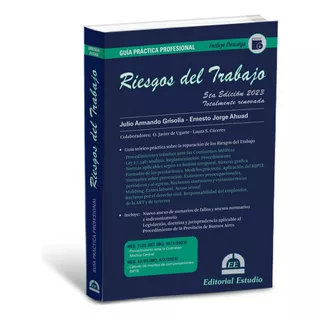 Guía Práctica Profesional, Riesgos Del Trabajo - Editorial Estudio, De Grisolia Julio A.. Editorial Estudio, Tapa Blanda, Edición 5° En Español, 2023