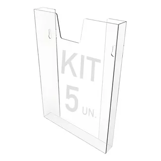 Kit 5 Displays Porta Folha Prontuário Parede A4 Acrílico Ps
