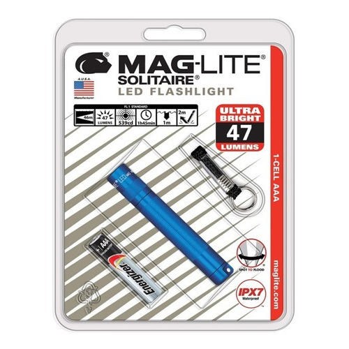 Linterna Maglite®, modelo LED solitario, color de la linterna: azul, color de la luz: blanco