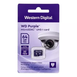 Cartão De Memória Microsd 64gb Wd Purple P/ Cftv Segurança
