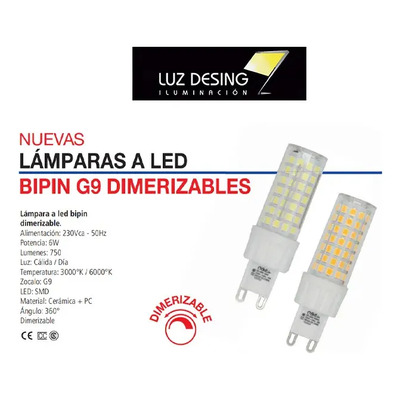 Lampara Led 6w Dimerizable G9 Alta Potencia Luz Desing 