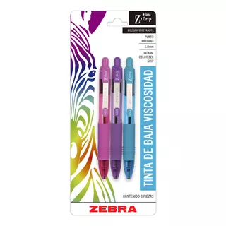 Bolígrafos Tinta Baja Viscosidad Mini Z-grip Lila/rosa/verde Color De La Tinta Lila/rosa/turquesa Color Del Exterior Lila/rosa/turquesa