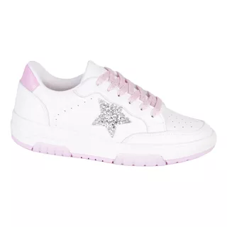 Tenis Casual Color Blanco Y Rosa Fratello Para Mujer Star Gg