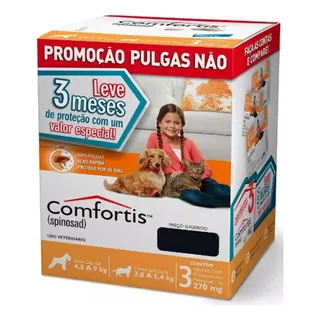 Antipulgas Cães E Gatos Comfortis 270mg Com 3 Comprimidos