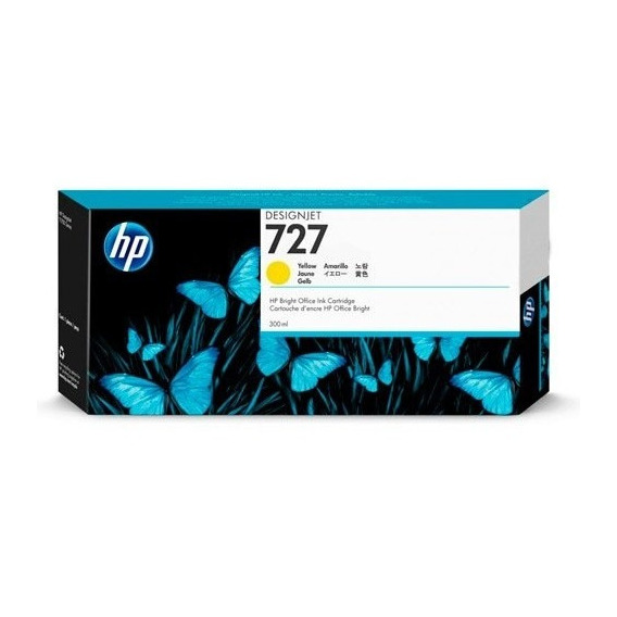 Cartucho HP 727 F9j78a Amarillo Designjet T1500 T1530 T2530